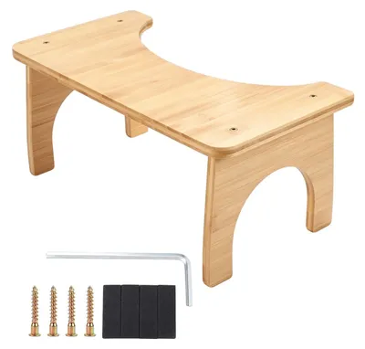 Image de Tabouret de toilette en bambou, ergonomique et pliable, conçu pour faciliter l'évacuation