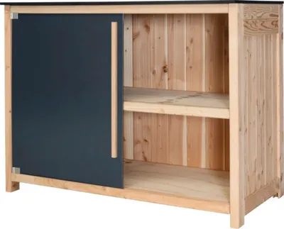 Produktbild von Gartenschrank/Outdoorküche Konsta Typ 603 Douglasie Eckmodul Tür links 120 x 58 x 92 cm HPL anthrazit