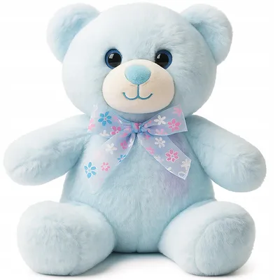 Image de Bambly Ours en peluche lavande Peluche Mascotte Doudou Bleu Grand