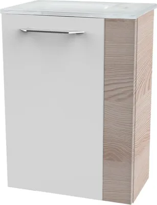 Produktbild von Fackelmann SBC B. CLEVER Gäste WC Set 2-teilig 45 cm, Braun hell/Weiß, links, Glas weiß