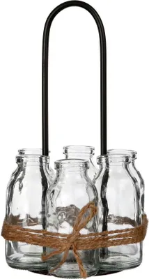 Produktbild von Deko Glasflaschen 10,5 x 4,8cm mit Dekoständer | Dekoflaschen