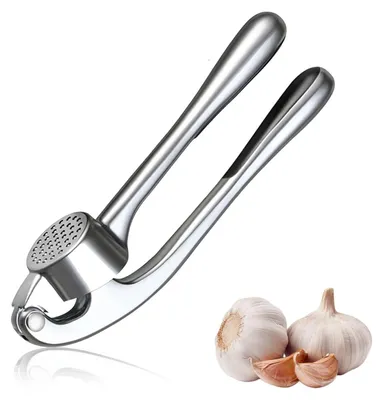 Knoblauchpresse aus Zinklegierung, spülmaschinenfest, Handpresse