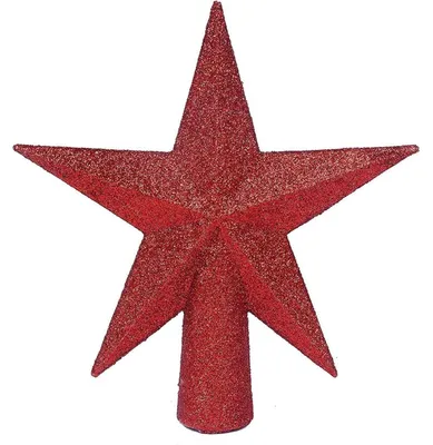 Immagine prodotto di Punta per albero di Natale, stella scintillante, rossa, 11 cm