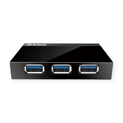 Productafbeelding van D-Link DUB-1340, USB 3.0 hub met 4 poorten en voeding, zwart, retailverpakking