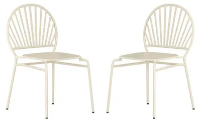 Produktbild von Set aus 2 stapelbaren Gartenstühlen aus Metall - Beige - CEDEIRA by MYLIA