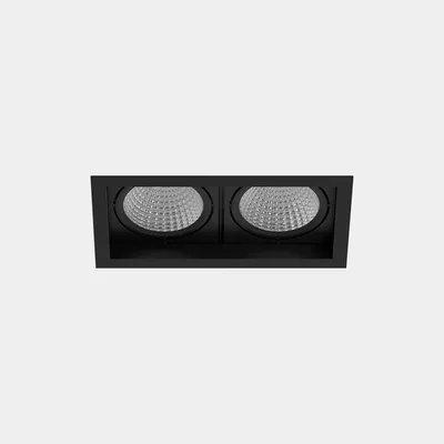 Imagen del producto de Ledsc4 - Foco empotrable de techo Multidir Evo Big Double, con marco de aluminio, difusor de policarbonato  y lente transparente