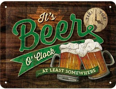 Produktbild von Nostalgic-Art - Blechschild 15x20 cm - Open Bar - It's Beer O' Clock