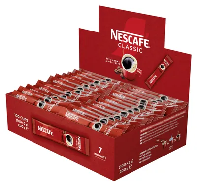 Immagine prodotto di NESCAFÉ 12608109 NESCAFÉ Kaffeesticks Instantkaffee, kräftig, 100 Stück