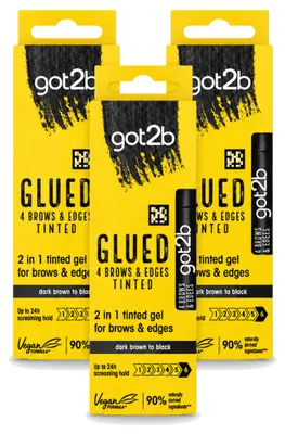 Imagen del producto de 3 unidades de Got2B 2-en-1, gel de styling para cejas y línea del cabello, color , 16 ml. Paquete económico