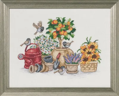 Zdjęcie produktu dla Permin zestaw do haftu krzyżykowego "Drzewo pomarańczowe", wzór liczony, 37x29cm, 90-7350