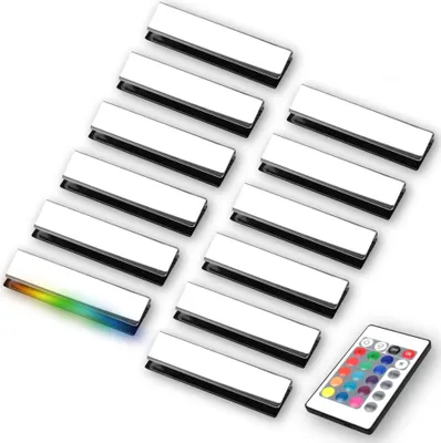 Produktbild von kalb | LED RGB Glaskantenbeleuchtung Vitrinenbeleuchtung Clip Glas 12er Set