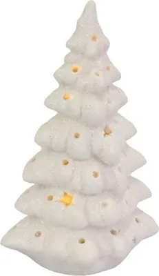Produktbild von Weißer Keramik-LED-Weihnachtsbaum - Dekorative Weihnachtslaterne
