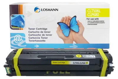 Productafbeelding van LOSMANN 1x Gele toner cartridge, compatibel met Samsung CLT-506L CLT-Y506L Y506, voor Samsung CLP-680 CLP-680DW CLP-680ND CLX-6260FD 6260FR CLX-6260FW CLX-6260ND CLX-6260 Premium Line lasersprinters, opbrengst: 3.500 pagina's