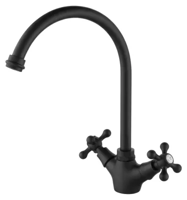Immagine prodotto di Miscelatore da cucina nero con bocca di erogazione rotonda, modello Heritage Ascot BL-4003-HA, marca Aquanello