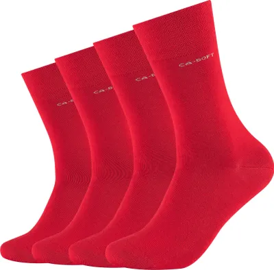 Produktbild von Camano Socken 4er Pack ca-soft mit innovativem Piquée-Bund rot 43-46