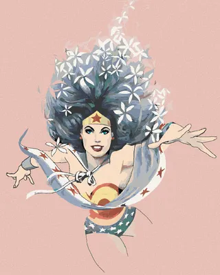 Produktbild von Zuty - Malen nach Zahlen - BLUMIGE WONDER WOMAN, 40x50 cm, mit Keilrahmen (bereits gespannt)