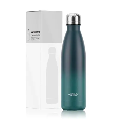 Produktbild von 500-ml-Edelstahl-Isolierflasche, auslaufsicher, hält Getränke 12 Stunden warm und 24 Stunden kalt