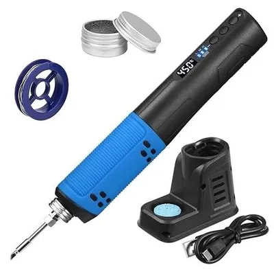 Zdjęcie produktu dla Lutownica akumulatorowa USB cyfrowa LCD do elektroniki naprawa zestaw