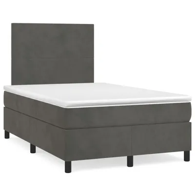 Productafbeelding van vidaXL Boxspringbed met matras, donkergrijs, 120x200 cm, fluweel