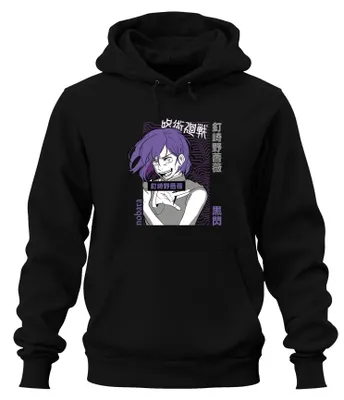 Immagine prodotto di Jujutsu Kaisen Nobara Kugisaki 釘崎野薔薇 capelli viola anime regalo unisex felpa con cappuccio, nero, 3XL