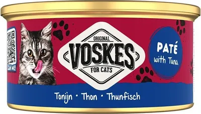 Produktbild von Voskes Paté - Thunfisch & Huhn Katzenfutter 85g
