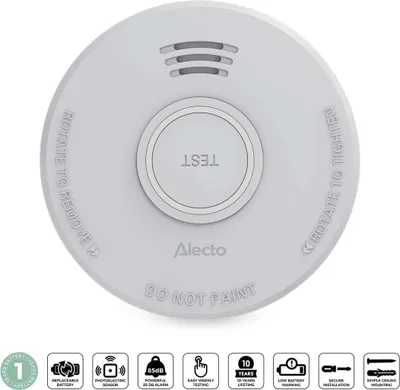 Obrázek produktu pro Kouřový alarm s fotoelektrickým senzorem, baterie s životností 1 rok