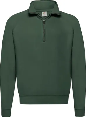 Immagine prodotto di Fruit of the Loom 62-114-0 | Felpa classica con collo a zip - Farbe: Verde bottiglia - Größe: XXL