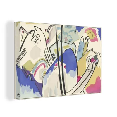 Produktbild von OneMillionCanvasses® - Leinwandbilder - 150x100 cm, Komposition 4 - Gemälde von Wassily Kandinsky, Wandbilder Kunstdruck Wanddekoration