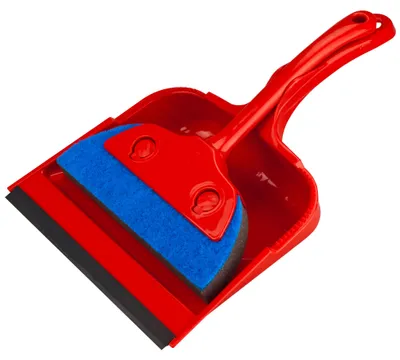 Produktbild von Kehrschaufel und Burste - Kunststoff/Moosgummi - 33 x 21 cm - rot