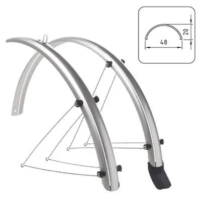 Obrázek produktu pro Sada blatníků Wag Zeus 2 28" x 48 mm, stříbrná 28" stříbrná 28"