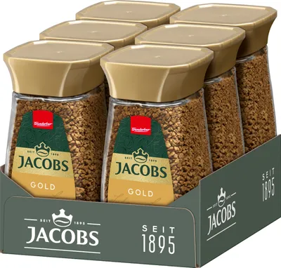 Produktbild von JACOBS Gold 6 x 100g löslicher Kaffee 6 Gläser Instantkaffee Löskaffee