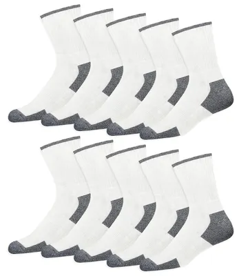 Produktbild von Herren Sportsocken Baumwolle 10 Paar Crew Arbeitssocken 35-38 Weiß