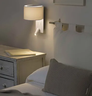 Zdjęcie produktu dla Składana lampa ścienna z miejscem do czytania LED