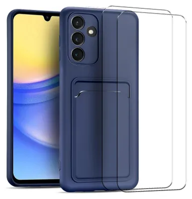 Obrázek produktu pro sada ochranných krytů 2v1 pro Samsung Galaxy A51 se skládá z 2x ochranného skla 9H a 1x silikonového pouzdra - modrý kryt