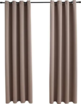 Produktbild von vidaXL Verdunkelungsvorhänge mit Metallösen 2 Stk. Taupe 140x245cm