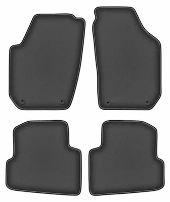 Produktbild von Velours-Fußmatten für Skoda Fabia II 2007-2014 (Schrägheck/Kombi) – 4-tlg, Graphit, passgenau – Wielganizator DURBAN