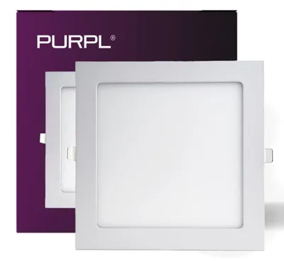 Productafbeelding van LED inbouwspots - 18W - 225x225mm - Warm wit (3000K) - IP40 - Vierkant - Wit