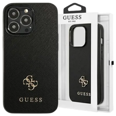 Image de Guess Guhcp13Lps4Mk Iphone 13 Pro / 13 6.1 Black/Black Hardcase Saffiano 4G Small Metal Logo