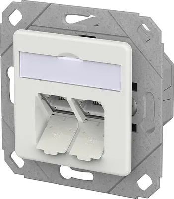 Imagen del producto de METZ CONNECT E-DAT C6A IDC, conector de 2 puertos, categoría 6A, color blanco