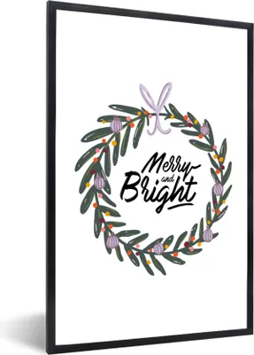 Produktbild von MuchoWow® Gerahmtes Poster Fröhlich und heiter" - Sprichwörter - Zitate 60x90 cm - Poster mit Schwarzem Bilderrahmen Wandposter Rahmen Foto Bilder - Kunst