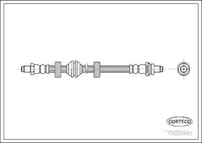 Produktbild von CORTECO 19026461 Bremsschlauch Hinten für FORD MONDEO II (BAP) COUGAR (EC) MONDEO I (GBP) MONDEO II Stufenheck (BFP) MONDEO I Stufenheck (GBP)