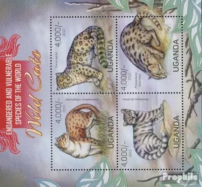 Produktbild von Briefmarken Uganda 2013 Mi 3045-3048 Kleinbogen (kompl.Ausg.) postfrisch Katzen