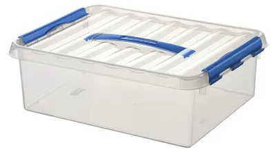 Produktbild von SUNWARE Q-Line Aufbewahrungsbox - 10 Liter - 400 x 300 x 110 mm - transparent/blau