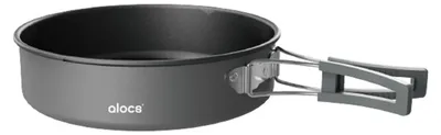 Produktbild von 7-Zoll-Camping-Bratpfanne, Aluminiumlegierung, Camping-Kochgeschirr mit Klappgriff fš¹r Camping, Picknick, Wandern