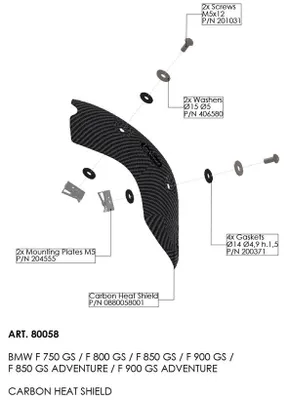 Produktbild von LeoVince Auspuffblende Carbon kompatibel mit BMW F 750 GS 2018-2024