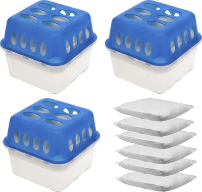 Image de 3 pièces déshumidificateur d'intérieur + 6 x granulés 400g