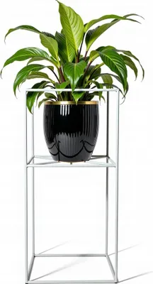 Produktbild von FRAMADO, Pflanzenständer Filo, Metallregal, Blumenständer, 24x24x40cm, Weiß