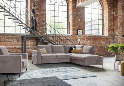 Produktbild von MIUFORM Lofty Lilly - Ecksofa mit Bettfunktion - 237x197cm - Dunkelbeige - 6-Sitzer Ausrichtung Rechts