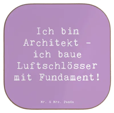 Produktbild von Mr. & Mrs. Panda Untersetzer für Gläser Spruch Architekt Luftschlösser - Lavendeltraum - Geschenk, personalisierte Geschenke, Coaster, Bauwerke, Berufsprodukte, Beruf