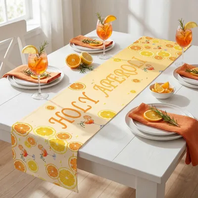 Immagine prodotto di Runner da tavolo arancione, 180x33 cm, in poliestere